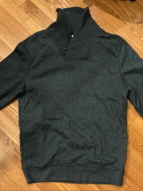 Old Navy Charcoal Shawl-Collar V-Neck Sweater